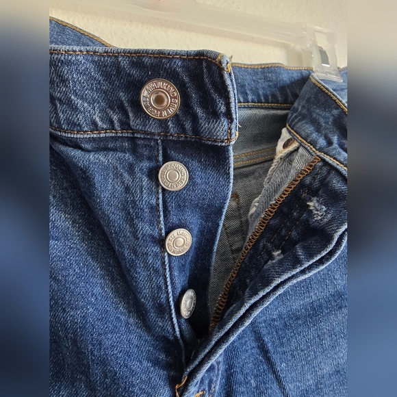 7 For All Mankind Blue Cropped Ankle Jeans - Picture 3 of 13